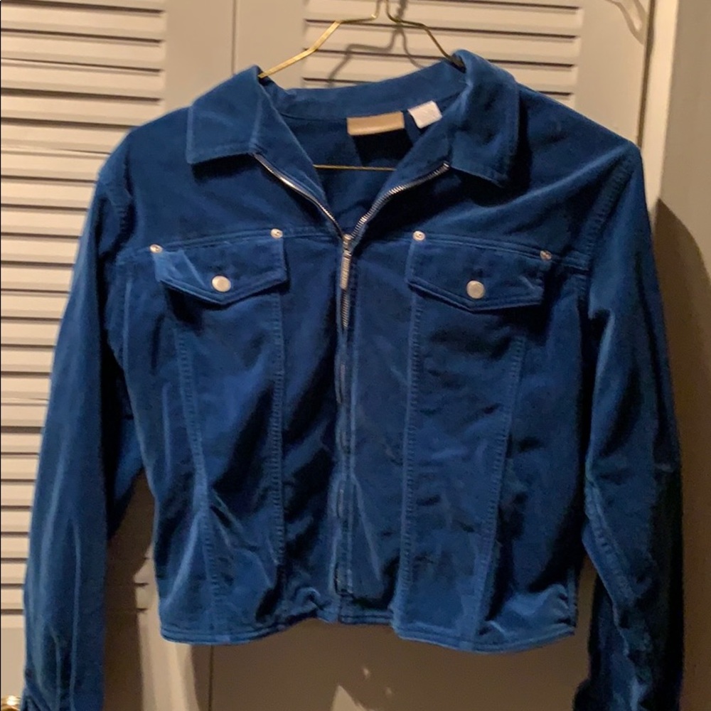 Royal blue velvet jacket